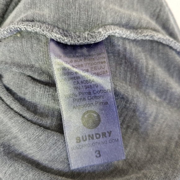 Sundry Ruffle Sleeve Tee Boxy Short Sleeve Top Pima Cotton Size Large - Picture 15 of 15